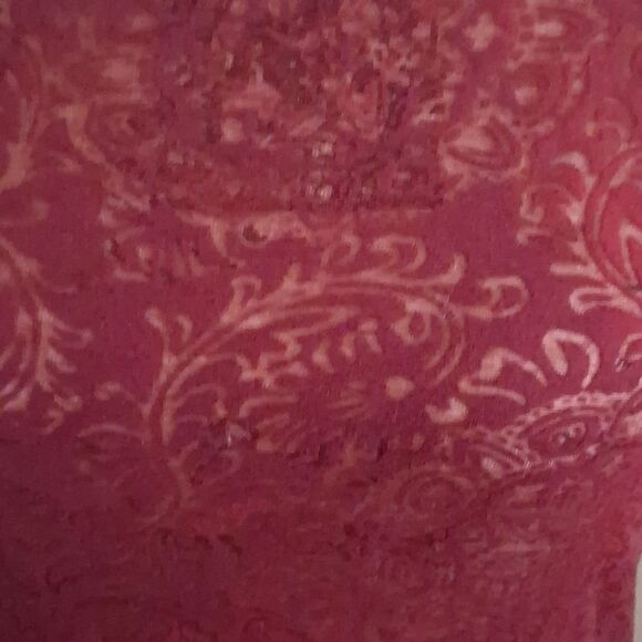 π«π«π«MUDDβY2k Red Lace Long Sleeve Sheer Top Medium - Picture 2 of 5